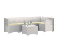 vidaXL 5-Zits Tuin Sofa Met Kussens Rattan Look PP Wit