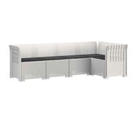 vidaXL 5-Zits Tuin Sofa met Kussens Rattan Look PP Wit