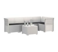 vidaXL 5-Zits Tuin Sofa met Kussens Rattan Look PP Wit