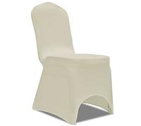vidaXL 50x Coprisedia Elasticizzata Crema Fodera Elastica Copertura per Sedia