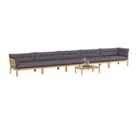 vidaXL 6 pezzi giardino pallet divano unità in legno massello acacacia, giardino e terrazza, divano esterno rustico, resistente alle intemperie, mobili in legno di acacia, mobili da terrazza