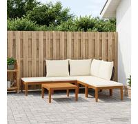 vidaXL 6 pz Legno massiccio di acacia e corda Naturale
