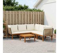 vidaXL 6 pz Legno massiccio di acacia e corda Naturale