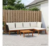 vidaXL 6 pz Legno massiccio di acacia e corda Naturale
