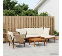 vidaXL 6 pz Legno massiccio di acacia e corda Naturale