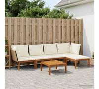 vidaXL 6 pz Legno massiccio di acacia e corda Naturale