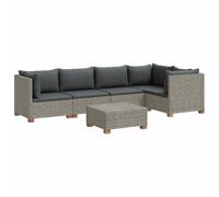 vidaXL 6 pz Set Lounge in Rattan con Cuscini GENDT Rattan naturale