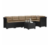 vidaXL 6-Zits Tuin Sofa met Kussens Rattan Look PP Antraciet