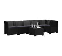 vidaXL 6-Zits Tuin Sofa met Kussens Rattan Look PP Antraciet