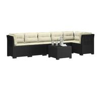vidaXL 6-Zits Tuin Sofa met Kussens Rattan Look PP Antraciet