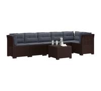 vidaXL 6-Zits Tuin Sofa met Kussens Rattan Look PP Bruin