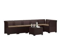 vidaXL 6-Zits Tuin Sofa met Kussens Rattan Look PP Bruin