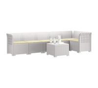 vidaXL 6-Zits Tuin Sofa met Kussens Rattan Look PP Wit