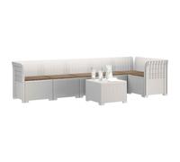 vidaXL 6-Zits Tuin Sofa met Kussens Rattan Look PP Wit