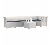 vidaXL 6-Zits Tuin Sofa met Kussens Rattan Look PP Wit