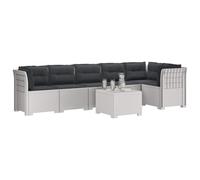 vidaXL 6-Zits Tuin Sofa met Kussens Rattan Look PP Wit