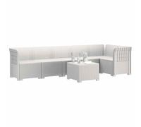 vidaXL 6-Zits Tuin Sofa Rattan Look PP Wit