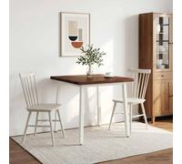 vidaXL 60 x 55 x 75 cm Legno di Acacia Massello Marrone scuro e Bianco