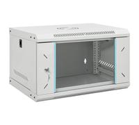 vidaXL Armadietto di Rete a Parete 6U da 19" IP20 53x40x30 cm, Armadio di Rete Montato a Parete, Armadio Dati, Supporto di Rete