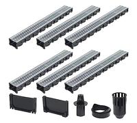 vidaXL 6X Canalette di Drenaggio Acciaio Zincato 6 m Scolo Acqua Filtraggio