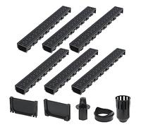 vidaXL 6x Canalette di Drenaggio Plastica 6 m Scolo Acqua Filtraggio Filtro