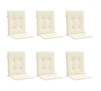 vidaXL 6X Cuscini per Sedie da Giardino Eleganti Morbidi Resistenti Arredi per Esterni Tessili Decorativi Crema 100x50x3 cm in Tessuto Oxford