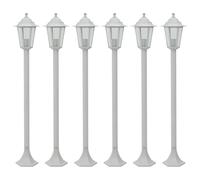vidaXL Lampioni da Giardino 6 pz E27 110 cm in Alluminio Bianco
