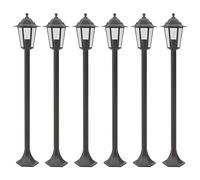 vidaXL Lampioni da Giardino 6pz E27 110 cm Alluminio Bronzo