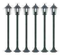 vidaXL Lampioni da Giardino 6pz E27 110 cm Alluminio Verde Scuro