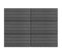 vidaXL 6X Pannelli per Esterni Interblocco Rapido Impermeabili Durevoli Piastrelle Decking Listelli Pavimentazione in WPC 60x30 cm 1m² Grigio