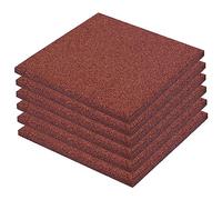 vidaXL Piastrelle Anticaduta 6 pz in Gomma 50x50x3 cm Rosso