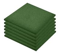 vidaXL 6X Piastrelle Anticaduta Morbide Durevoli Resistenti Sicurezza Bambini Pavimentazione Tappeto Parco Giochi in Gomma Verde