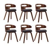 vidaXL 6x Sedie da Pranzo con Braccioli Moderne Eleganti Imbottite Morbide Poltroncine Ergonomiche Seggiole Grigio Scuro in Tessuto Telaio in Legno