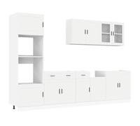 vidaXL Set Mobili da Cucina 7 pz Porto Bianco Legno Multistrato