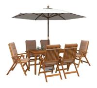 vidaXL 7-Piece Garden Dining Set Naturale Legno di Acacia Massello