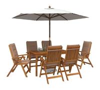 vidaXL 7-Piece Garden Dining Set Naturale Legno di Acacia Massello