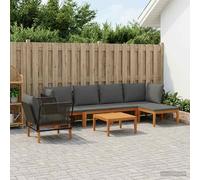 vidaXL 7 pz Legno massiccio di acacia e corda Naturale