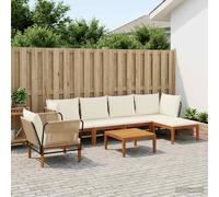 vidaXL 7 pz Legno massiccio di acacia e corda Naturale