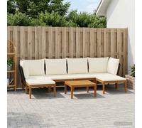 vidaXL 7 pz Legno massiccio di acacia e corda Naturale