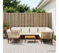 vidaXL 7 pz Legno massiccio di acacia e corda Naturale