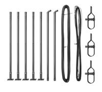 vidaXL 7 pali per recinzioni grigie Ø 32 mm 50 cm calcestruzzo durevole e resistente alle intemperie, accessori per recinzione per esterni, in acciaio zincato, giardino, stile industriale, carico
