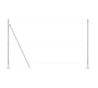 vidaXL 7 Pz Posti per Recinzione con Piastra di Base Ø32mm Altezza 83.5cm Acciaio Zincato Accessori per Recinzione Resistenti e Impermeabili per Giardino e Terrazza
