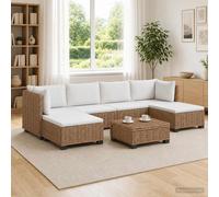 vidaXL 7 pz Set Lounge in Rattan con Cuscini GENDT Rattan naturale