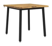 vidaXL 70 x 70 x 75 cm Legno di Acacia Massello Bianco e Nero Quadrato
