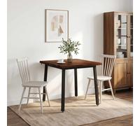 vidaXL 70 x 70 x 75 cm Legno di Acacia Massello Marrone scuro e Nero