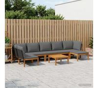 vidaXL 8 pz Legno massiccio di acacia e corda Naturale