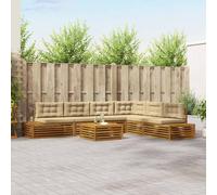 vidaXL 8 pz Set di divani da esterno Naturale e Beige