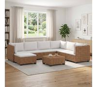 vidaXL 8 pz Set Lounge in Rattan con Cuscini GENDT Rattan naturale