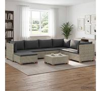 vidaXL 8 pz Set Lounge in Rattan con Cuscini GENDT Rattan naturale