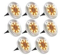 vidaXL 8X Lampade Solari da Terra Luci LED Bianche Illuminazione Lume Esterno